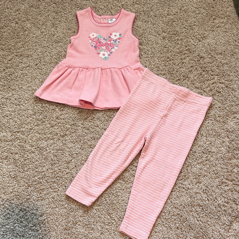 Charming Pink Floral Kids Matching Set